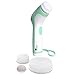 Water-Resistant Professional Skin Care Face and Body Brush System by ToiletTree Products (Green)