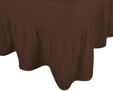 100% Egyptian Cotton KING Fitted Valence sheet,Chocolate,TC200,frill 14 Inch with Gathering only, Not Platform King Fitted Valence Sheet (152 cm x 200 cm + 36 Deep)