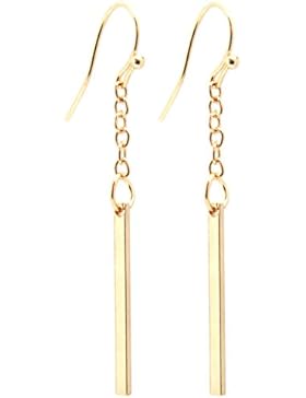 2LIVEfor Ohrringe Lang Hängend Gold Ohrringe Stab ohrringe Stäbchen gold Modern mit Kette