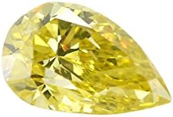 Pear Cut Loose Diamond (0.89 Ct, Canary Yellow(Irradiated) Color, SI1(Clarity Enhanced) Clarity) IGL Certified