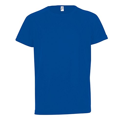 SOLS - Camiseta de deporte de manga corta Unisex Modelo Sporty Niños Niñas - Deportes/Gimnasia/Correr (12 Años /Azul eléctrico)