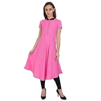 pink colour long dress
