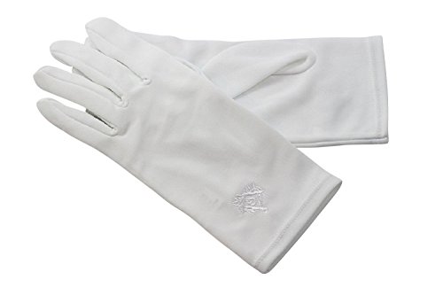 Gants blancs en nylon broderie blanche (8)