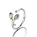 Produktbild AZUO Frau Adjustable Elegant Simple Green Leaf Opal Open Loop, Kreativer Schmuck