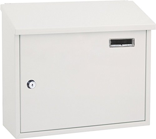 Lado Deluxe grande cassetta delle lettere in acciaio da parete Creta (pb-1006 W) Bianco (libero 2 chiavi e viti)