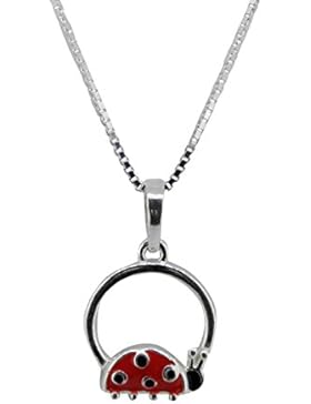 SL-Silver Set Kette Kinder Anhänger kleiner Marienkäfer 925 Silber in Geschenkbox
