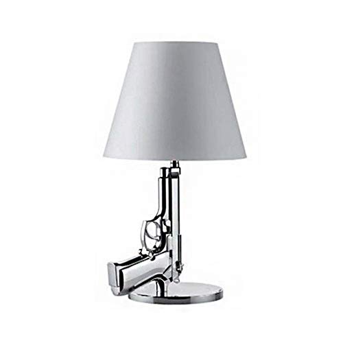 Preisvergleich Produktbild EFGS Schreibtischlampe, Moderne Minimalistische Pistolenförmige Schlafzimmer-Tischlampe Für Arbeitszimmer,Silver