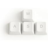 SPELT W A S D 4'l&uuml; Yedek Tuş Kapakları Universal Mekanik Klavye Tuş Kapağı Işık Ge&ccedil;irmez 18mm Siyah (Beyaz)