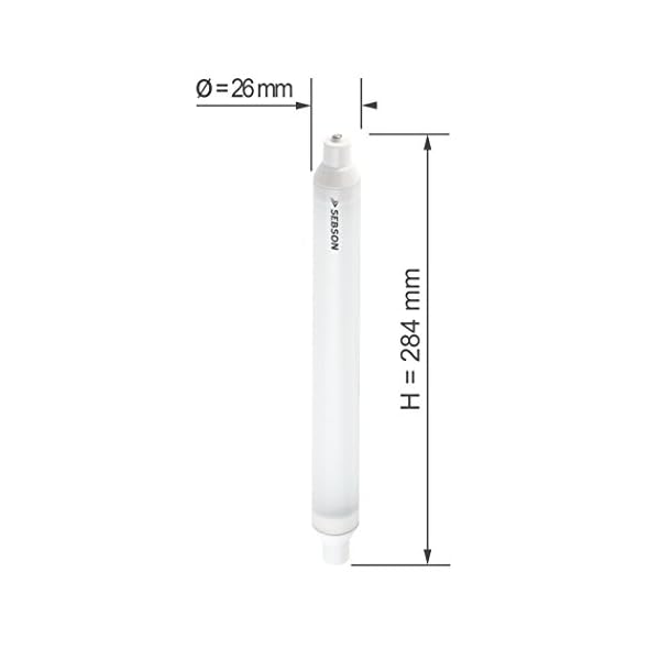 SEBSON® 4x S15 strip light 6W LED, warm white 3000K, 40W replacement for light bulb, 500lm, ø26 x 284mm - Image 4