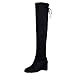 Produktbild Dasongff Damen Schenkelhoch Dehnbar Langschaft Niedriger Wedge Blockabsatz Stiefel Overknee Boot Strech Boots Winter Kniehohe Schuhe