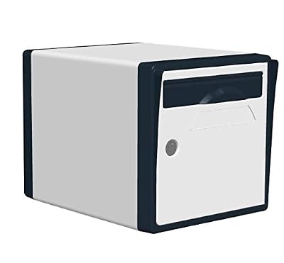 CBOUTIC Boite aux Lettres 1 Porte Blanc-Gris Anthracite- CREASTUCE-08-SF