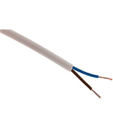 Câble souple rond en plastique blanc - H05VV-F - 3 x 15 mm². Au choix 5