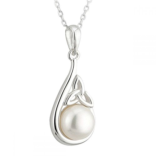 Trinity Pearl Anhänger & Kette – Sterling Silber & Perle handgefertigt in Irland