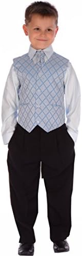 Boys Suits Black and Blue Suit Wedding Formal Pageboy Usher 4 Piece Age 0-3 month to 14-15 years