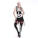 Produktbild Damen Halloween Skelett Muster Vampir Kleider Vintage Gothic Steampunk Rundhal Ärmellos A-line Kleid Gezackt Irregular Cosplay Kostüm Für Halloween Karneval Fasching