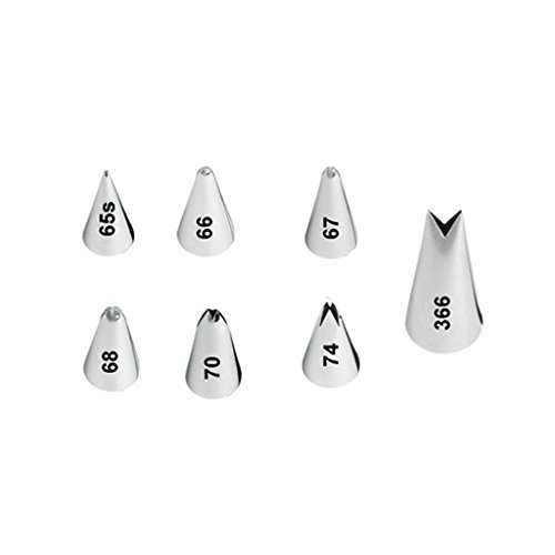 Satz 7pcs Russische Blatt Vereisung Rohrdüsen Kuchendekoration Düsen Tülle Spritzdüse Spritztülle Garniertülle Spitzen DIY Werkzeug - 2