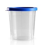25 x Urinbecher 125 ml / Farbe: Natur / Schnappdeckel: Blau...