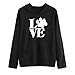 Produktbild Vovotrade Damen Kapuzenpullover Hoodie Langarm Sweatshirt Love Brief Drucken Top Bluse Shirt Damen Hoodie Lässige Druck Mantel Tops Pullover Langarm Sweatshirt