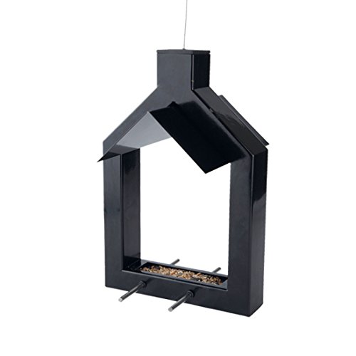 Zona Outdoor tavolo Alicante 8211917 - Metal, mangiatoia per uccelli selvatici doppio piedistallo in nero