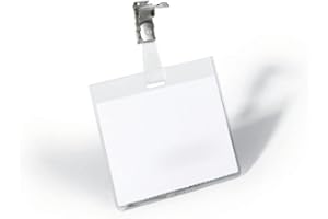 ‎DURABLE Durable Namensschild (mit Clip, 60 x 90 mm, Kunststoff) Packung à 25 Stück, transparent, 800319