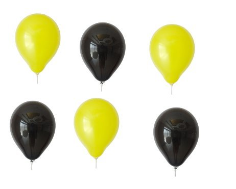 50 x Luftballons je 25 Schwarz und Gelb - ca. Ø 28cm - 50 Stück - Ballons als Fanartikel, Fußball, Deko, Party, Länder - Farbe Schwarz & Gelb - für helium geeignet - twist4®