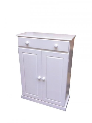 Wye Pine White Shoe Cupboard with Drawer - Mix