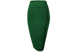 Urban GoCo Donna Elastico Gonna Tubino a Vita Alta Lunghezza Ginocchia Gonna Dritta Bodycon Midi Gonna