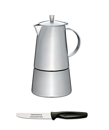 spécifications Cilio Modena 202298 Cafetière espresso 4 tasses Mat + Acier inoxydable Styling Couteau universel en kit