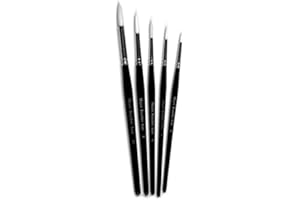 LEXICON SELECT Lexcion Select Pack Of 5 Quality Synthetic Sable Paint Brushes - Sizes 2, 4, 6, 8 and 10