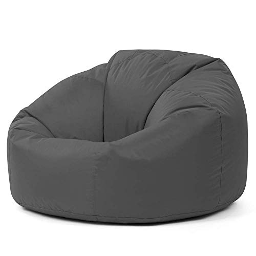 Bean Bag Bazaar® Pouf Classique, Gris Ardoise, Pouf pour Adultes, Pouf Poire Grand, 85cm x 50cm, Textile tissé, Résistant à l'Eau, Poufs d'intérieur et d'extérieur