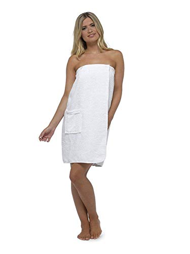 CityComfort Toalla para Mujer 100% algodón paño de SPA Suave y Muy Absorbente Sarong de baño Playa (S/M, Blanco)