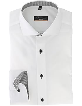 Eterna Slim Fit Herren Langarm Hemd, Stretch, Extra Lange Ärmel 72 CM Hai Kragen