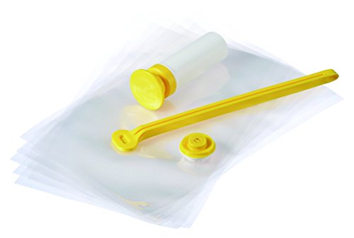 Victor Clicka Sistema Envasado al Vacío Manual, Transparente y Amarillo, 28x4x17 cm