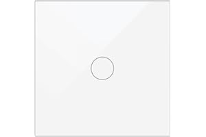 M LEDME WESA - Conmutado Táctil de cristal Blanco empotrable Simple, Caja de cristal con pantalla táctil, con material de montaje y con indicador LED. Fácil de instalar. FCM-11-W