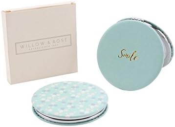 CGB Giftware Willow And Rose Smile Compact Mirror (One Size) (Aqua)