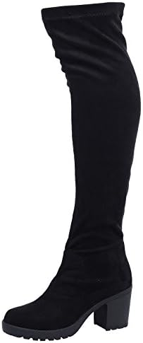 Style A Black Faux Suede Size 3 - WOMENS LADIES MID PLATFORM WEDGE HEEL KNEE HIGH BOOTS