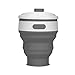 Produktbild Mazur 300 ml Silikon Faltbare Tasse Wiederverwendbare Tragbare Gefaltete Kaffeetasse Wasserflasche für Outdoor-Reisen Camping Wandern Picknick (grau)