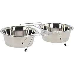 Kerbl Chien Gamelles Inox et Support 2x900 ml