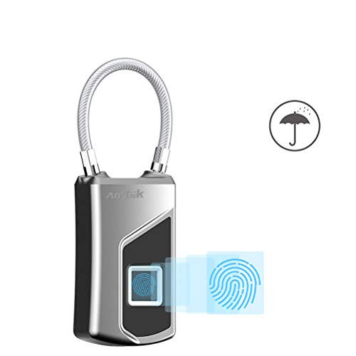 Preisvergleich Produktbild JINGBO Biometrischer Intelligenter Vorhängeschloß-Fingerabdruck Bluetooth Keyless Entsperren IP65 Wasserdichte Neue Generation (Weiß)