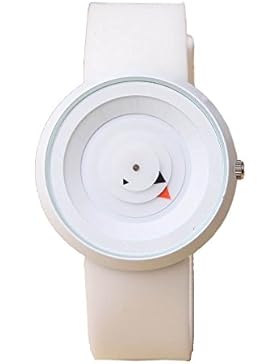 Harajuku Style Unisex Quarz Armbanduhr Weiß für junge Mädchen Silikon Gurt rund Fall–Designer Sport Rad Form...