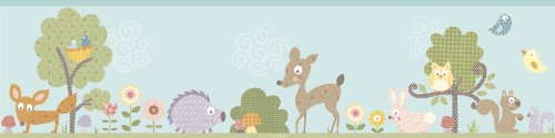 RoomMates Repositionable Childrens Wall Sticker Border - Woodland Animals