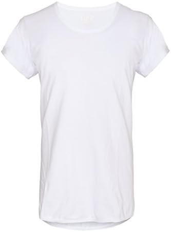 Girl from Paris Men Rundhals-Shirt - MIT Verlängertem Saum - White - L