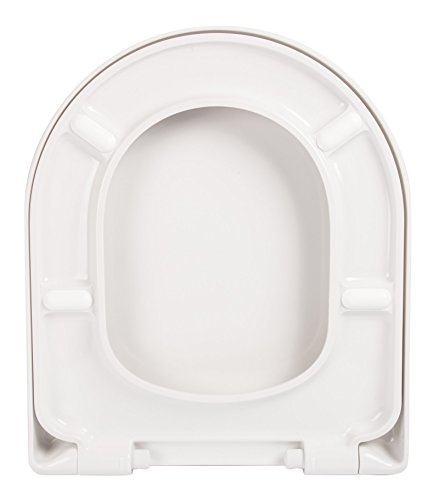 WC-Sitz Deluxe weiß | Toilettensitz | WC-Brille aus Duroplast-Kunststoff | Soft-Close-Absenkautomatik | Edelstahl-Scharnier | Top-Fix | Take-Off | Klodeckel | Toiletten-Deckel - 6