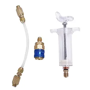 Oil/Dye Injector 30ML with 1/4 SAE R134a Manual Oil A/C Tuner Injector