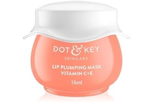 GENERIC Dot & Key Lip Plumping Mask with Vitamin C + E for Naturally Radiant Lips, Fades Lip Pigmentation, Smooths Flaky and Dry Lips (Blood Orange & Nectarine), 15 ml