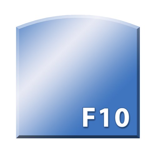 Funkenschutzplatte/ Glasbodenplatte/ Kaminbodenplatte/ Klarglas in 6mm ESG Segmentbogen F10 - 2