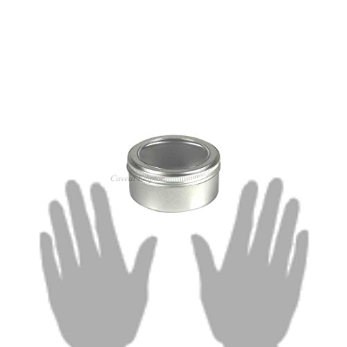 Kleine Metalldose Rund Mit Schraubverschluss Deckel Und Sichtfenster, Von Boxance – Lebensmittel Geeignet Echt Runde Metall Dosen Creme Seifen Tiegel Royal Tin Can Stabil Leicht Klein Robust Vielseitig Edel Silber Ohne Aluminium - 3