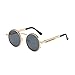 Produktbild Sonnenbrille Unisex, Sonnena Damen Herren Vintage Runden Form Linse Sonnenbrille Shades Sommerbrille Retro Metallrahmen Eyewear Glasses Klassische UV Schutz Gläser Fahrbrille (B)