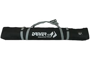 Driver13 ® Bolsa para Bastones de esquí, Bolsa de esquí para el Almacenamiento y el Transporte Durante el esquí, Impermeable 160 cm Negro-Gris