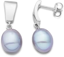 Miore - MA9035E - Boucles d'Oreilles Femme - Or Blanc 375/1000 (9 carats) 0.74 gr - Perle d'eau douce